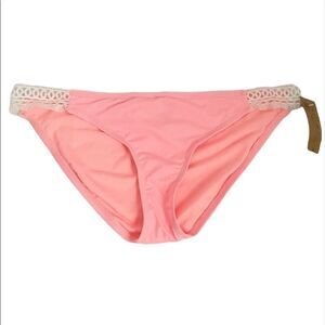 Cremieux Bikini Hipster Bottoms Pink W/Lace Sz L